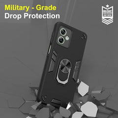 Moto G54 Back Cover, Premium Motorola G54 5G Cover, Sleek Design Moto G54 5G Cover, Perfect Fit Protective Case for Enhanced Grip and Style, Black 360 Degree Full Protection with Ring Holder Kickstand