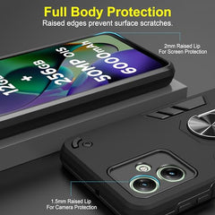 Moto G54 Back Cover, Premium Motorola G54 5G Cover, Sleek Design Moto G54 5G Cover, Perfect Fit Protective Case for Enhanced Grip and Style, Black 360 Degree Full Protection with Ring Holder Kickstand