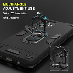 Moto G54 Back Cover, Premium Motorola G54 5G Cover, Sleek Design Moto G54 5G Cover, Perfect Fit Protective Case for Enhanced Grip and Style, Black 360 Degree Full Protection with Ring Holder Kickstand