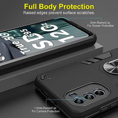 Moto G62 5G Cover, Premium Motorola G62 5G Back Cover, Stylish Moto G62 Back Case 360 Degree Full Protection with Ring Holder Kickstand