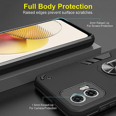 Moto G73 5G Mobile Back Cover, Motorola G73 5G Back Cover, Moto G 73 5G Back Cover 360 Degree Full Protection with Ring Holder Kickstand