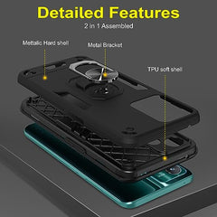 OnePlus Nord CE 2 Lite 5G Back Case | Durable OnePlus Nord CE2 Lite 5G Back Cover for Enhanced Protection | OnePlus Nord CE 2 Lite 5G Case 360 Degree Full Protection with Ring Holder Kickstand