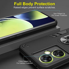 OnePlus Nord CE 3 Lite 5G Back Cover, Mobile Cover OnePlus Nord CE 3 Lite 5G, Durable and Stylish OnePlus Nord CE3 Lite 5G Back Cover 360 Degree Full Protection with Ring Holder Kickstand