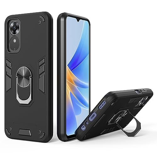 Oppo A17k Back Cover, Premium Oppo A17 Cover, Stylish Oppo A17 Mobile Cover, Shockproof Protection 360 Degree Full Protection with Ring Holder Kickstand