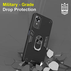 Oppo A17k Back Cover, Premium Oppo A17 Cover, Stylish Oppo A17 Mobile Cover, Shockproof Protection 360 Degree Full Protection with Ring Holder Kickstand