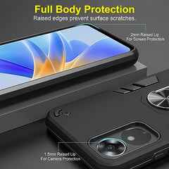 Oppo A17k Back Cover, Premium Oppo A17 Cover, Stylish Oppo A17 Mobile Cover, Shockproof Protection 360 Degree Full Protection with Ring Holder Kickstand