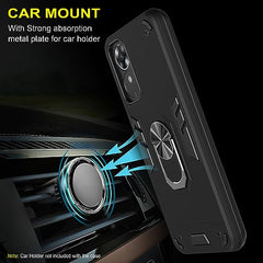 Oppo A17k Back Cover, Premium Oppo A17 Cover, Stylish Oppo A17 Mobile Cover, Shockproof Protection 360 Degree Full Protection with Ring Holder Kickstand