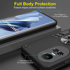 Oppo Reno 10 5G Back Cover | Oppo Reno 10 Pro Back Cover 5G | Oppo Reno 10 5+G Back Cover | Precision Fit | Enhanced Protection | 360 Degree Full Protection with Ring Holder Kickstand