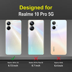 Realme 10 Pro 5G Cover - Realme 10 Pro Back Cover, Protective Realme 10 Pro 5+G Cover 360 Degree Full Protection with Ring Holder Kickstand