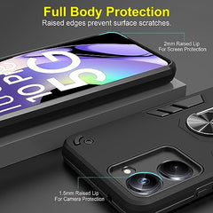 Realme 10 Pro 5G Cover - Realme 10 Pro Back Cover, Protective Realme 10 Pro 5+G Cover 360 Degree Full Protection with Ring Holder Kickstand