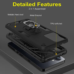 Realme 10 Pro 5G Cover - Realme 10 Pro Back Cover, Protective Realme 10 Pro 5+G Cover 360 Degree Full Protection with Ring Holder Kickstand