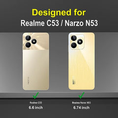 Realme C53 Cover | Realme Narzo N53 Back Cover | Premium Realme C53 Back Cover | Slim Fit, Shockproof Protection | 360 Degree Full Protection with Ring Holder Kickstand
