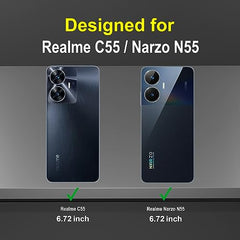 Realme C55 Back Cover | Realme Narzo N55 Back Cover | Premium Realme C55 Cover | 360 Degree Full Protection with Ring Holder Kickstand
