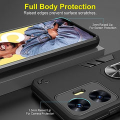 Realme C55 Back Cover | Realme Narzo N55 Back Cover | Premium Realme C55 Cover | 360 Degree Full Protection with Ring Holder Kickstand