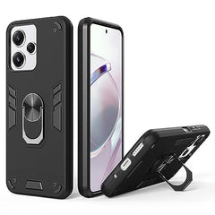 Redmi 12 5G Back Cover, Poco M6 Pro 5G Back Cover, Redmi 12 4G Back Cover 360 Degree Full Protection with Ring Holder Kickstand