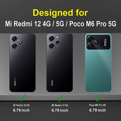 Redmi 12 5G Back Cover, Poco M6 Pro 5G Back Cover, Redmi 12 4G Back Cover 360 Degree Full Protection with Ring Holder Kickstand