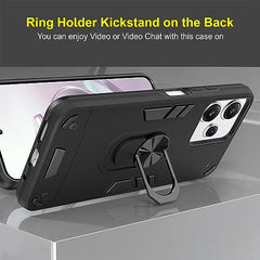 Redmi 12 5G Back Cover, Poco M6 Pro 5G Back Cover, Redmi 12 4G Back Cover 360 Degree Full Protection with Ring Holder Kickstand