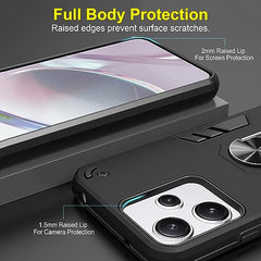 Redmi 12 5G Back Cover, Poco M6 Pro 5G Back Cover, Redmi 12 4G Back Cover 360 Degree Full Protection with Ring Holder Kickstand