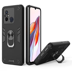Redmi 12C Back Covers | Compatible Redmi 12 C Back Cover | Premium Design Redmi 12C Cover | Sleek and Stylish Back Case 360 Degree Full Protection with Ring Holder Kickstand