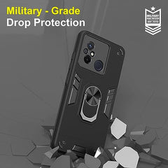 Redmi 12C Back Covers | Compatible Redmi 12 C Back Cover | Premium Design Redmi 12C Cover | Sleek and Stylish Back Case 360 Degree Full Protection with Ring Holder Kickstand