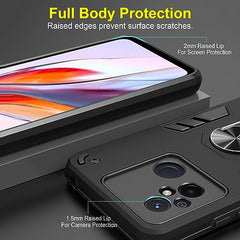 Redmi 12C Back Covers | Compatible Redmi 12 C Back Cover | Premium Design Redmi 12C Cover | Sleek and Stylish Back Case 360 Degree Full Protection with Ring Holder Kickstand