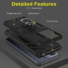 Redmi 12C Back Covers | Compatible Redmi 12 C Back Cover | Premium Design Redmi 12C Cover | Sleek and Stylish Back Case 360 Degree Full Protection with Ring Holder Kickstand