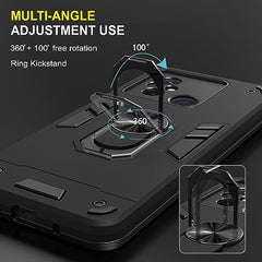 Redmi 12C Back Covers | Compatible Redmi 12 C Back Cover | Premium Design Redmi 12C Cover | Sleek and Stylish Back Case 360 Degree Full Protection with Ring Holder Kickstand