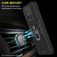 Redmi 12C Back Covers | Compatible Redmi 12 C Back Cover | Premium Design Redmi 12C Cover | Sleek and Stylish Back Case 360 Degree Full Protection with Ring Holder Kickstand