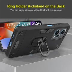 Redmi Note 12 Pro Plus 5G Back Cover | Premium Protection for Redmi Note 12 Pro Plus 5+G Back Cover | Sleek Design Redmi Note 12 Pro Plus Back Cover | 360 Degree Full Protection with Ring Holder Kickstand