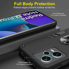 Redmi Note 12 Pro Plus 5G Back Cover | Premium Protection for Redmi Note 12 Pro Plus 5+G Back Cover | Sleek Design Redmi Note 12 Pro Plus Back Cover | 360 Degree Full Protection with Ring Holder Kickstand