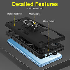 Redmi Note 12 Pro Plus 5G Back Cover | Premium Protection for Redmi Note 12 Pro Plus 5+G Back Cover | Sleek Design Redmi Note 12 Pro Plus Back Cover | 360 Degree Full Protection with Ring Holder Kickstand