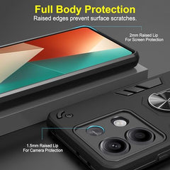 Redmi Note 13 5G Back Cover - Durable and Stylish Protection | Redmi Note 13 Back Cover | Compatible with Redmi Note 13 5G Cover | 360 Degree Full Protection with Ring Holder Kickstand