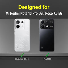 Redmi Note 13 Pro 5G Back Cover | Poco X6 5G Back Cover | Redmi Note 13 Pro Cover, Protection for Redmi Note 13 Pro Back Cover and Poco X6 Back Cover  360 Degree Full Protection with Ring Holder Kickstand