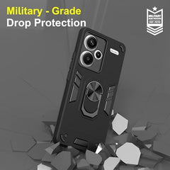 Redmi Note 13 Pro Plus Back Cover | Durable Redmi Note 13 Pro Plus Cover | Protective Redmi Note 13 Pro Plus 5G Back Cover | 360 Degree Full Protection with Ring Holder Kickstand