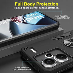 Redmi Note 13 Pro Plus Back Cover | Durable Redmi Note 13 Pro Plus Cover | Protective Redmi Note 13 Pro Plus 5G Back Cover | 360 Degree Full Protection with Ring Holder Kickstand