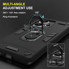 Redmi Note 13 Pro Plus Back Cover | Durable Redmi Note 13 Pro Plus Cover | Protective Redmi Note 13 Pro Plus 5G Back Cover | 360 Degree Full Protection with Ring Holder Kickstand