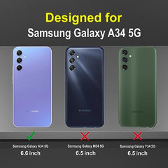 Samsung A34 5G Back Cover - Durable and Sleek A34 5G Samsung Back Cover - Perfect Fit Samsung A34 Back Cover for Ultimate Protection 360 Degree Full Protection with Ring Holder Kickstand