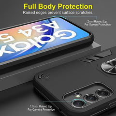 Samsung A34 5G Back Cover - Durable and Sleek A34 5G Samsung Back Cover - Perfect Fit Samsung A34 Back Cover for Ultimate Protection 360 Degree Full Protection with Ring Holder Kickstand