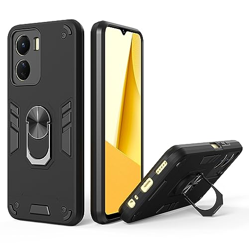 Vivo T2x 5G Mobile Cover, Vivo Y16 Back Cover, Vivo Y56 5G Mobile Back Cover 360 Degree Full Protection with Ring Holder Kickstand