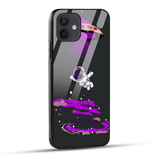 Black And Purple Modern Space Glass Case