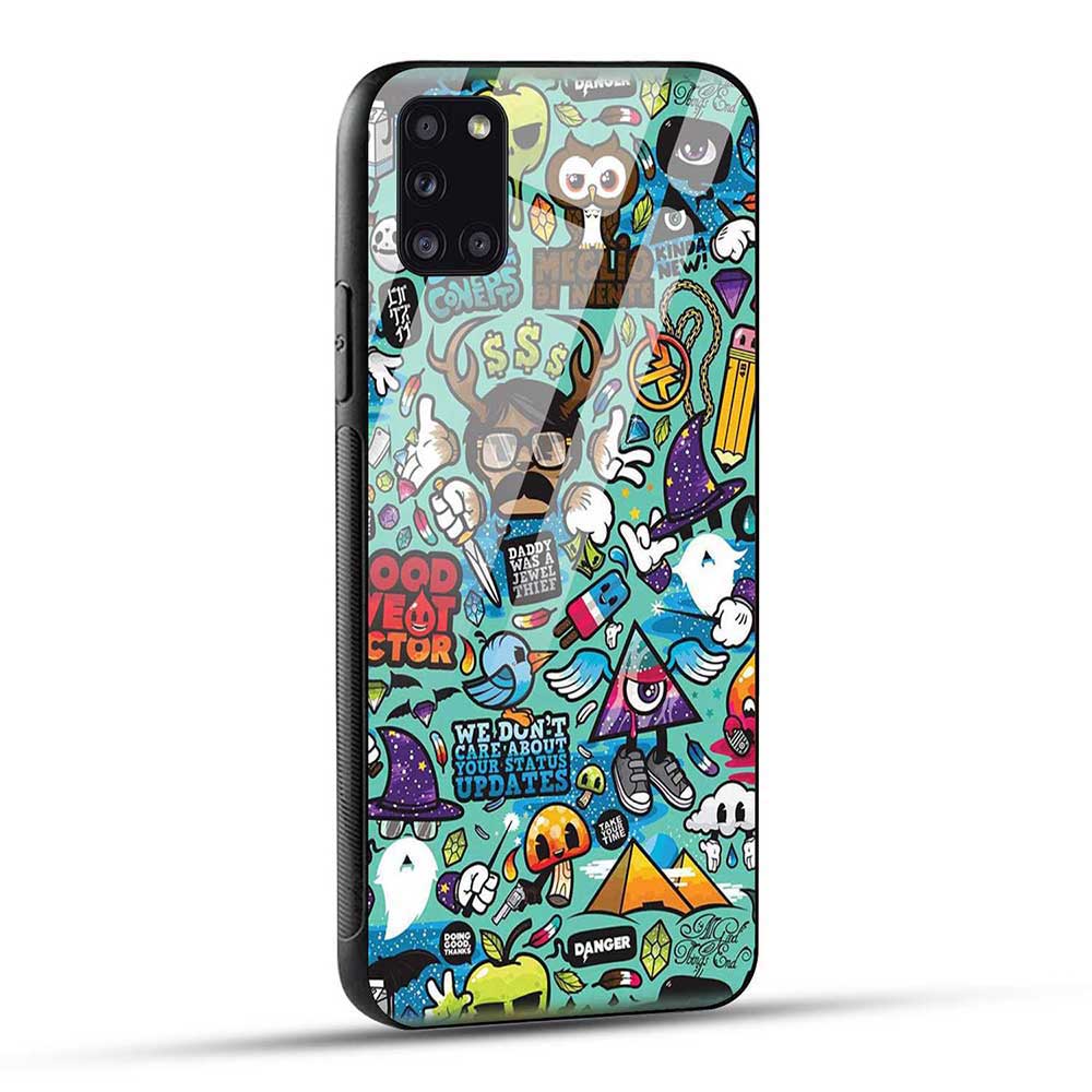 Samsung Galaxy A31 Back Cover Cool Graffiti Glass Case