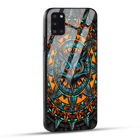 Samsung Galaxy A31 Back Cover Attractive Owl Printed Glass Case
