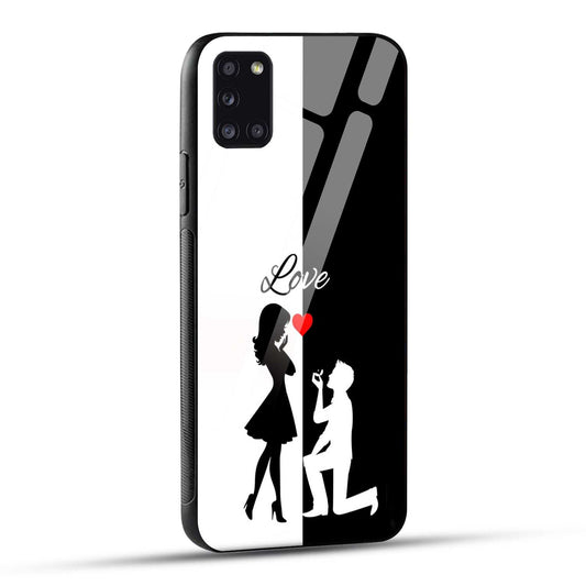 Samsung Galaxy A31 Back Cover Love Proposal Printed Glass Case