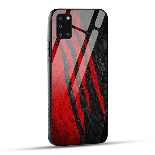 Samsung Galaxy A31 Back Cover Red Printed Glass Case