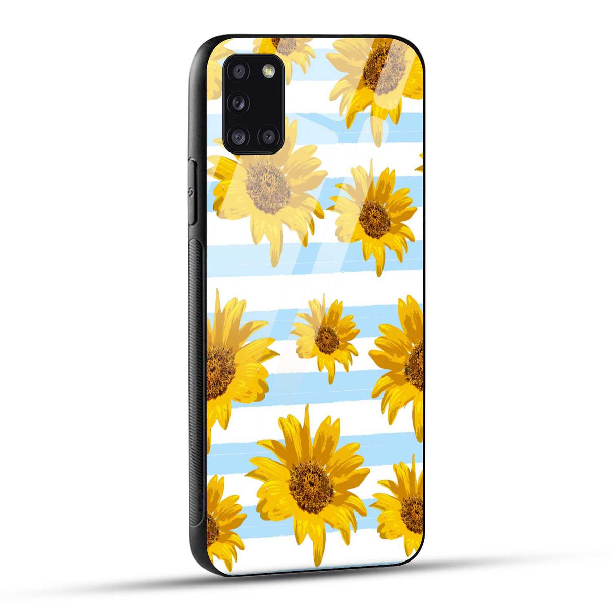 Samsung Galaxy A31 Back Cover Beautiful Sunflower Doodle Printed Glass Case