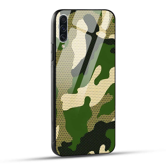 Samsung Galaxy A70 / Samsung Galaxy A70s Back Cover Camouflage Printed Glass Case