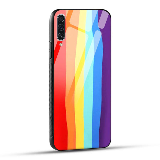 Samsung Galaxy A70 / Samsung Galaxy A70s Back Cover Rainbow Color Printed Glass Case