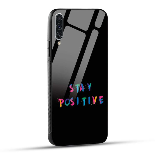 Samsung Galaxy A70 / Samsung Galaxy A70s Back Cover Stay Positive Printed Glass Case