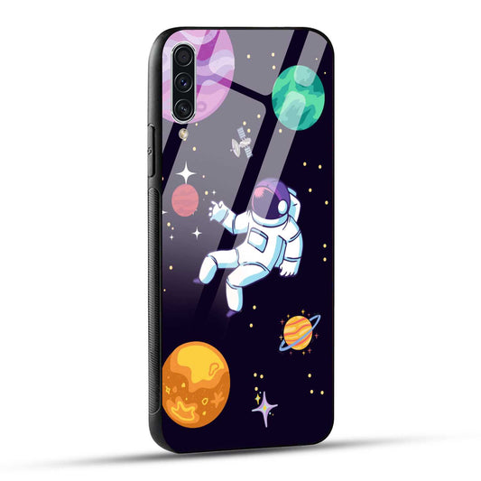 Samsung Galaxy A70 / Samsung Galaxy A70s Back Cover Colorful Illustration Astronaut Printed Glass Case