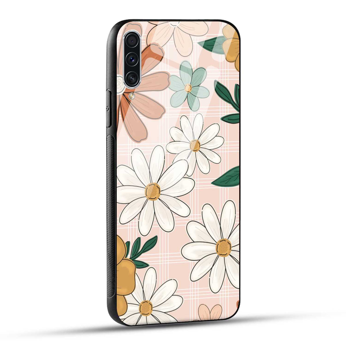 Samsung Galaxy A70 / Samsung Galaxy A70s Back Cover Retro Flower Art Printed Glass Case